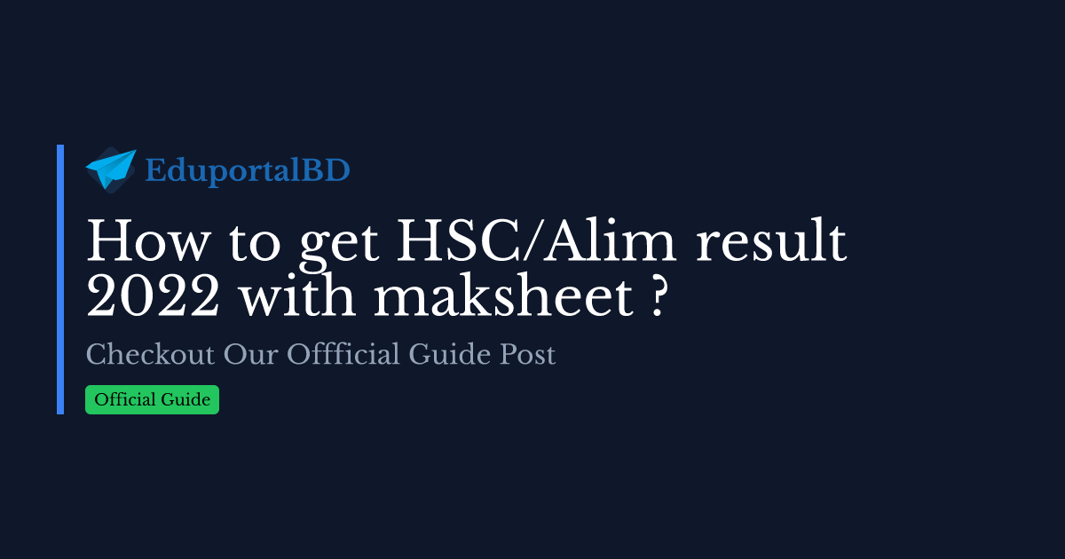 How to check HSC Result 2022 With Marksheet?