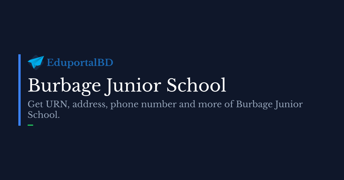 Burbage Junior School( URN 100219 ) UK